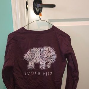 long sleeve ivory ella shirt - dark purple maroon